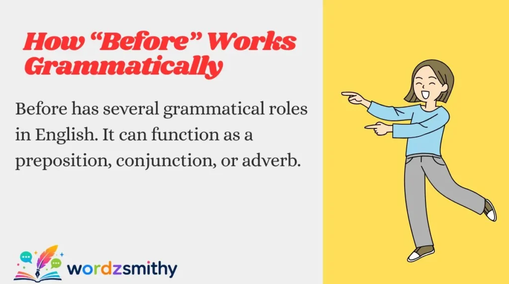 How “Before” Works Grammatically