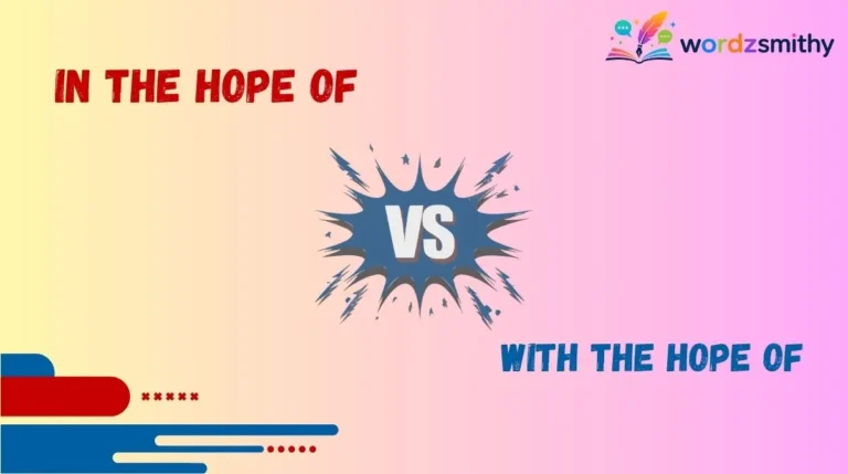 In the Hope of vs With the Hope of
