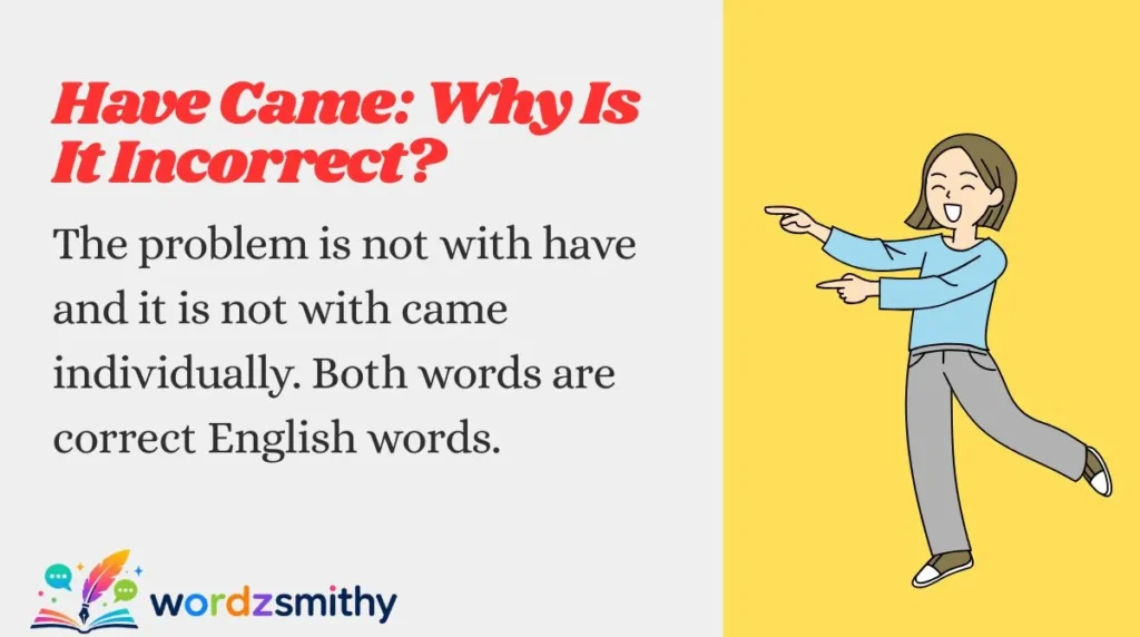 Have Came: Why Is It Incorrect?